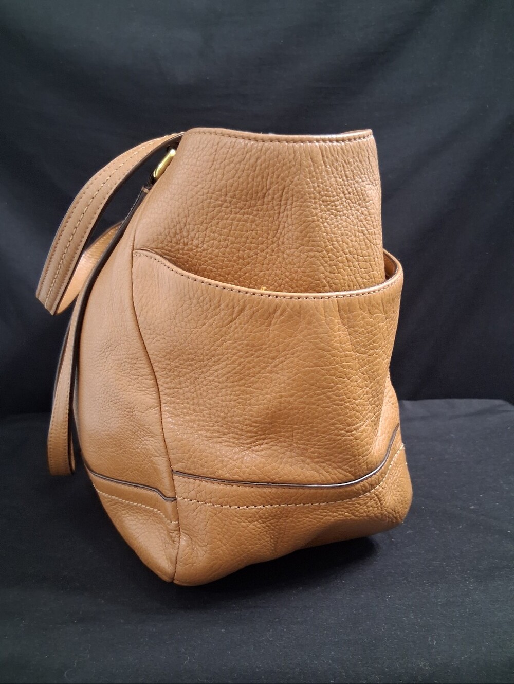 Coach F23284 Smooth Pebbled Leather Carryall Camel Tan Purse - Picture 3 of 12